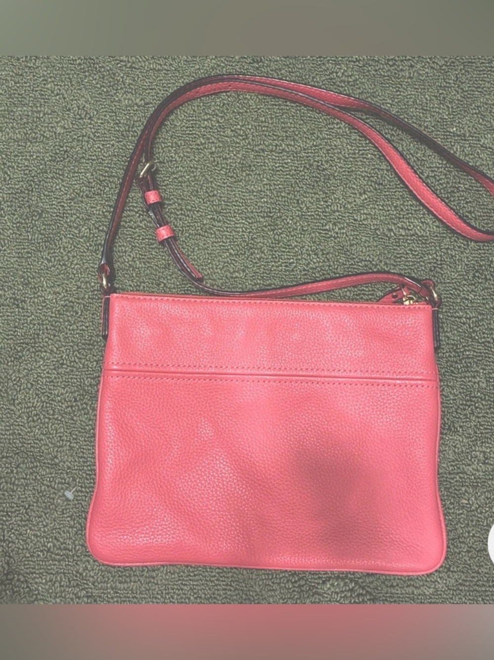 Kate Spade New York Coral Pink Pebbled Leather Crossbody Bag Adjustable Strap - Picture 5 of 11
